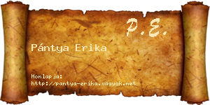 Pántya Erika névjegykártya